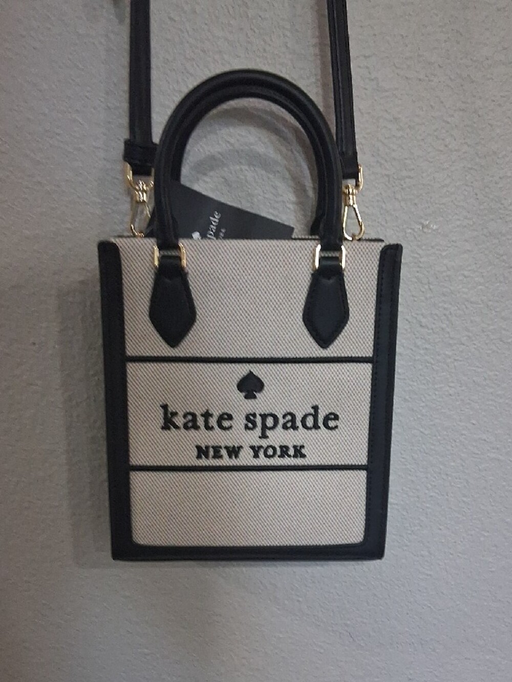 kate spade Black & Cream Canvas Mini Satchel - Picture 2 of 5